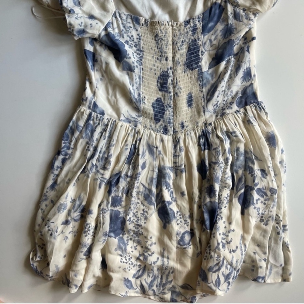 Reformation Cream and Blue Floral Mini Dress - Picture 11 of 14